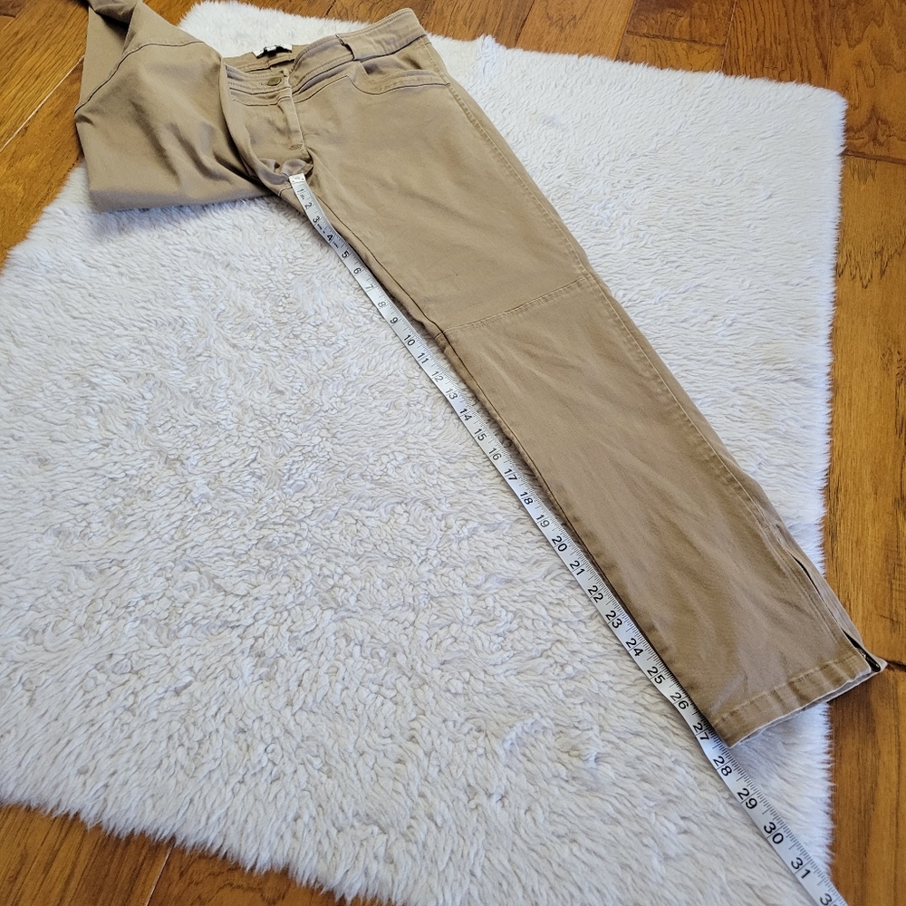Emerson Fry Skinny Twill Pants Jeans Women's 0 Calf Zip Slim Light Brown - Picture 9 of 12